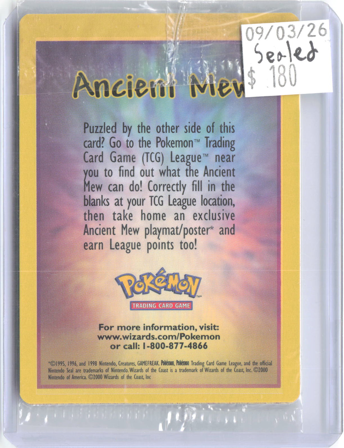 Ancient Mew Holo Promo Movie Pokemon Sealed