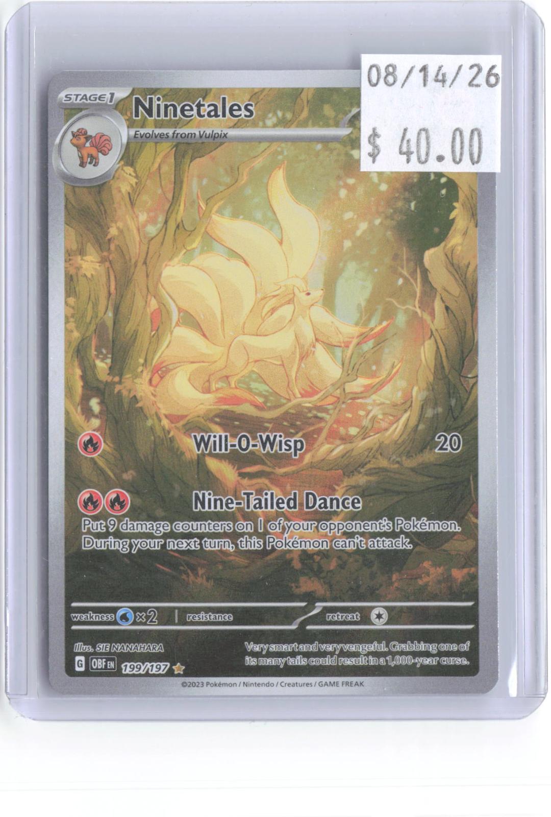 Ninetales 199/197 Illustration Rare Obsidian Flames Pokemon Holo Near Mint