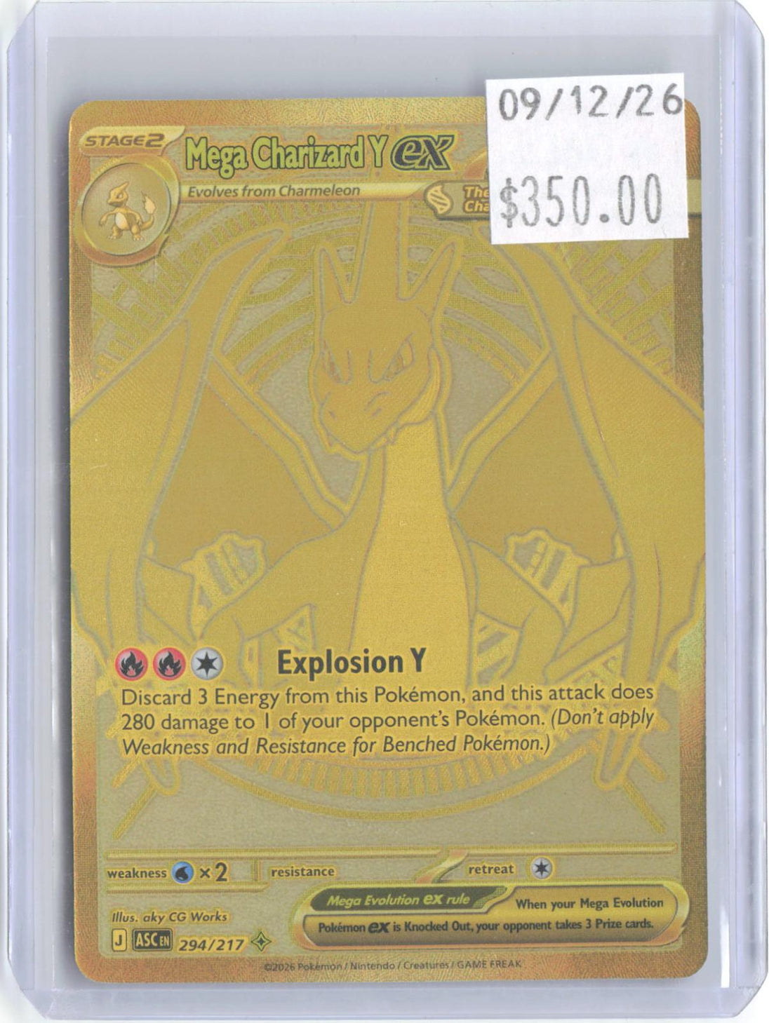 Mega Charizard Y ex 294/217 Mega Hyper Rare Ascended Heroes Pokemon Holo NM