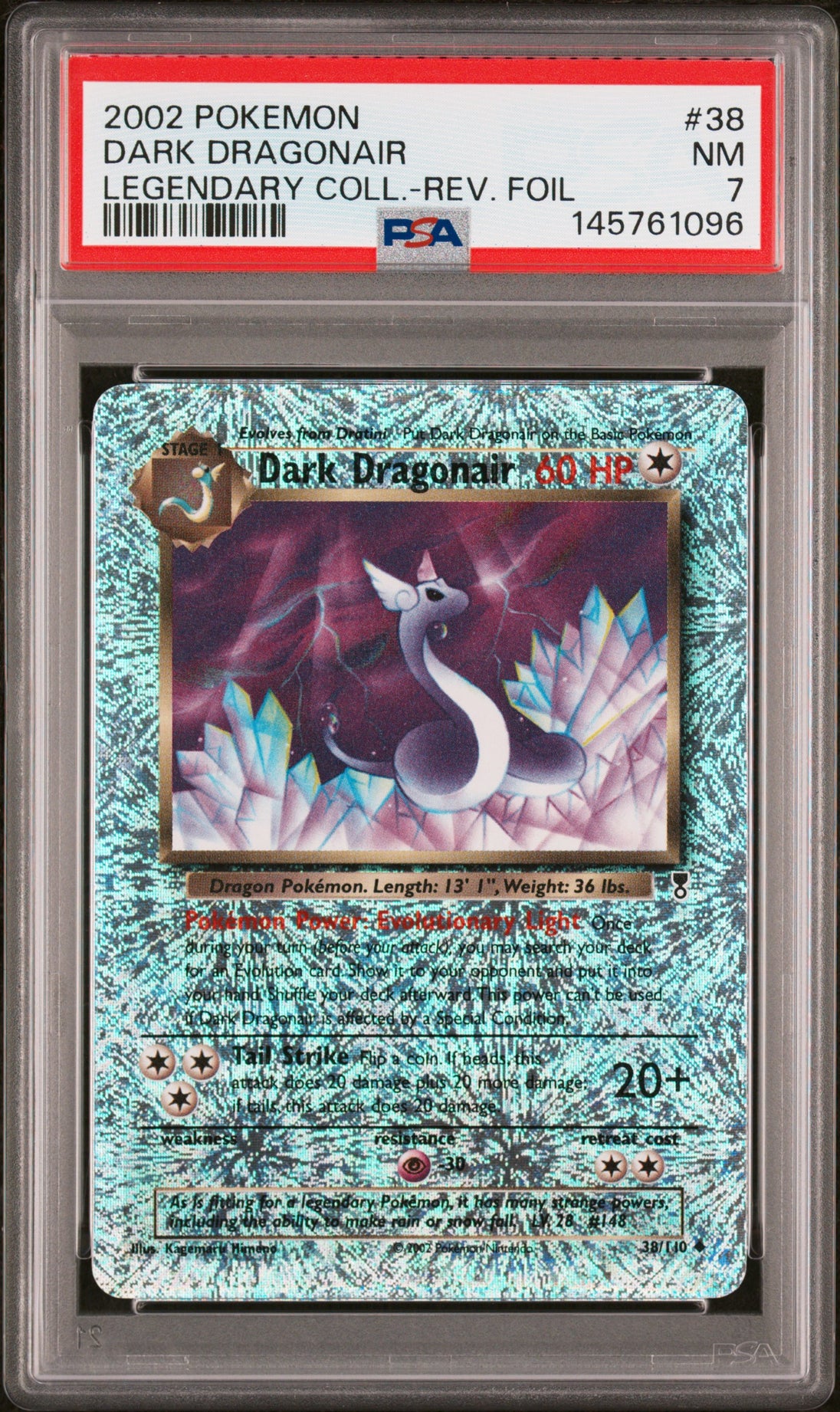 Dark Dragonair Reverse Holo 38 Legendary Coll. Pokemon PSA 7