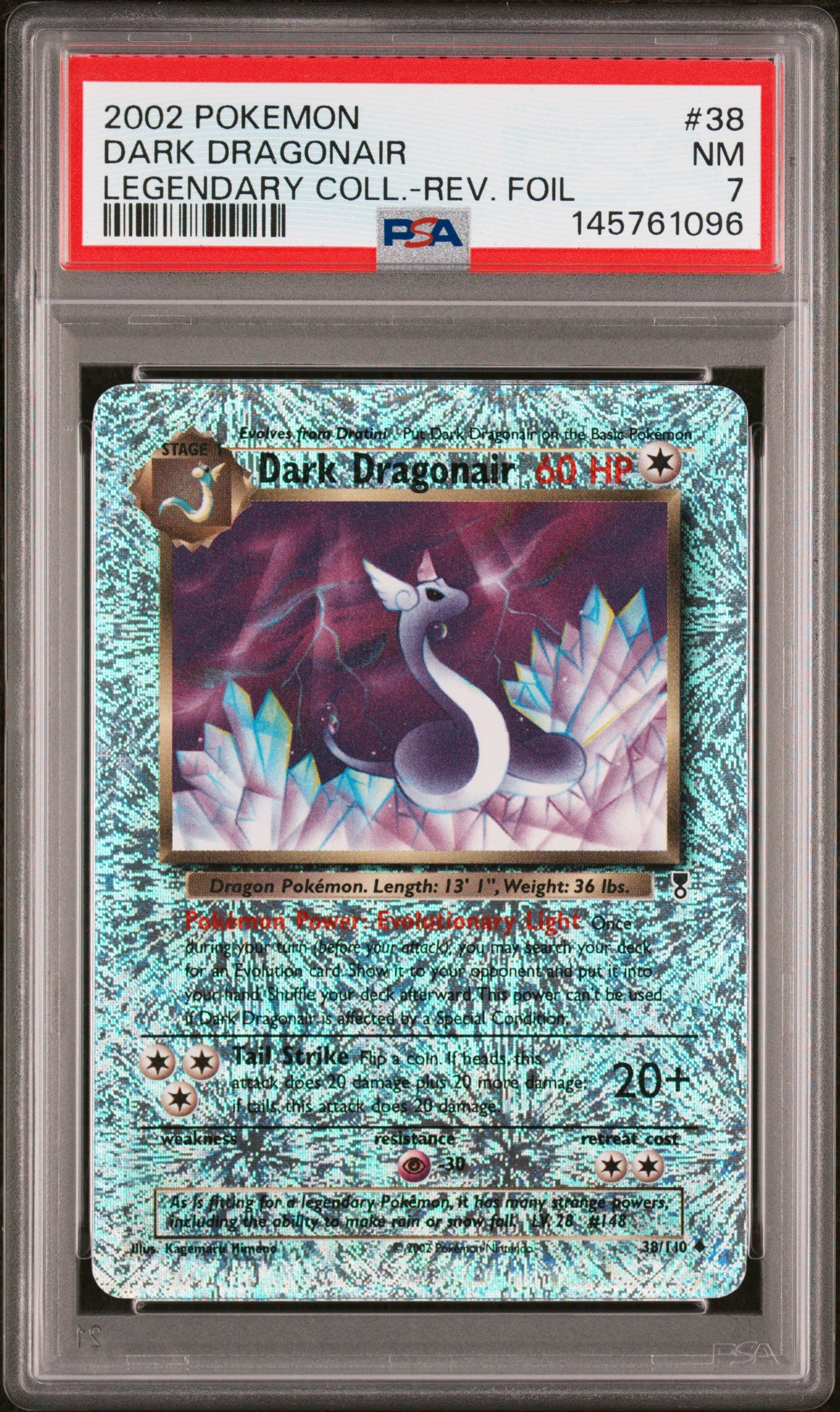 Dark Dragonair Reverse Holo 38 Legendary Coll. Pokemon PSA 7