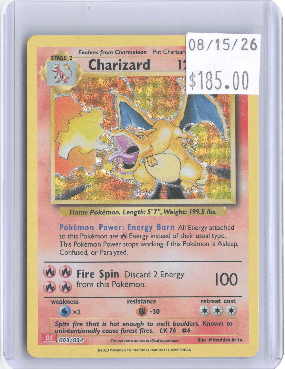 Charizard 003/034 Holo Classic Collection Trading Card Game Classic Pokemon NM
