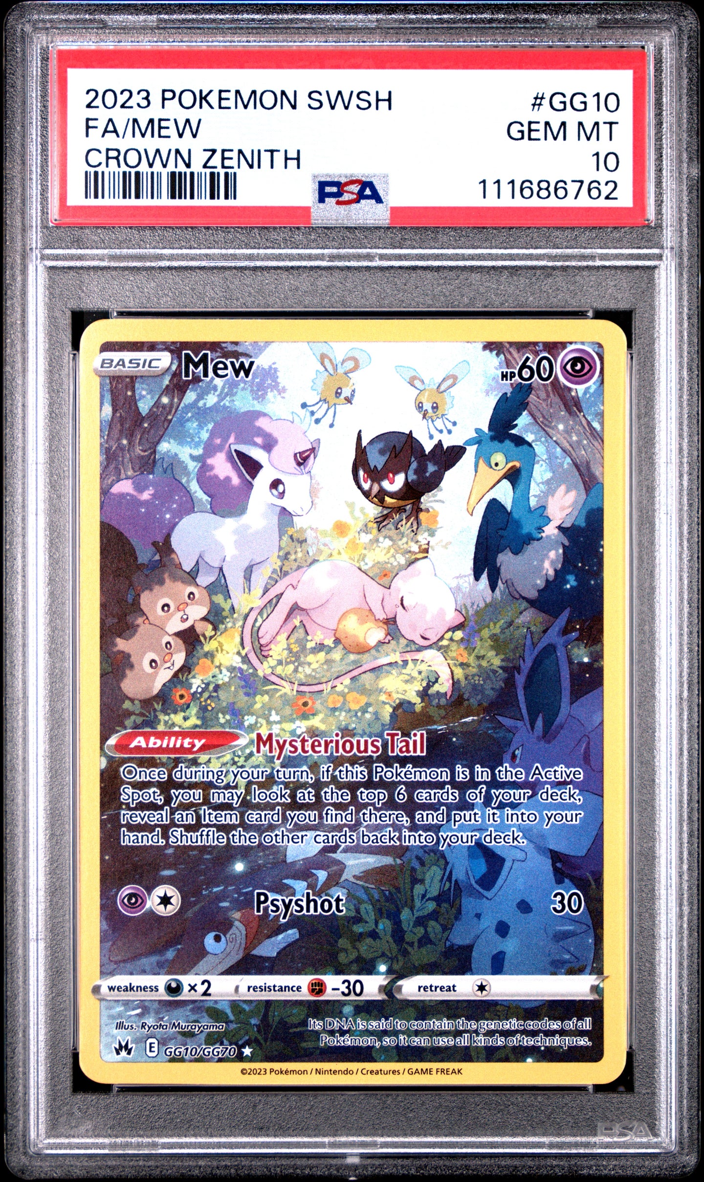 Mew GG10/GG70 Sword Shield Crown Zenith Pokemon PSA 10