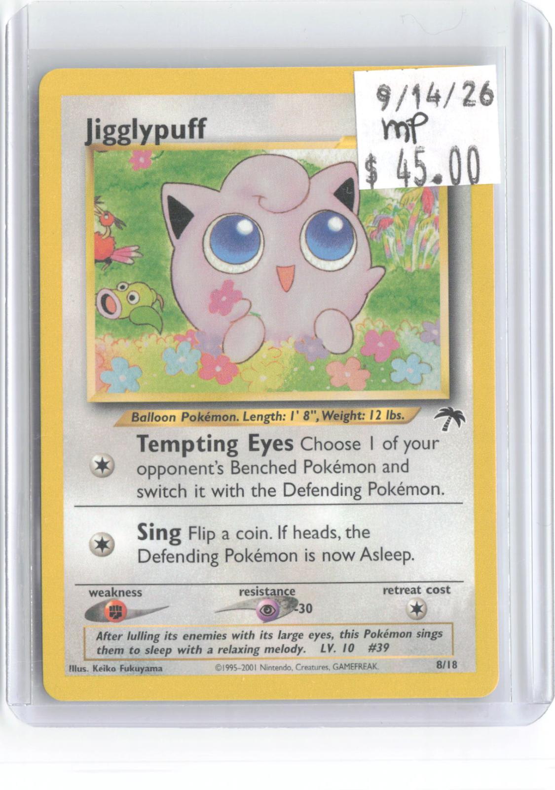 Jigglypuff 8/18 Southern Islands Pokemon Moderately Played