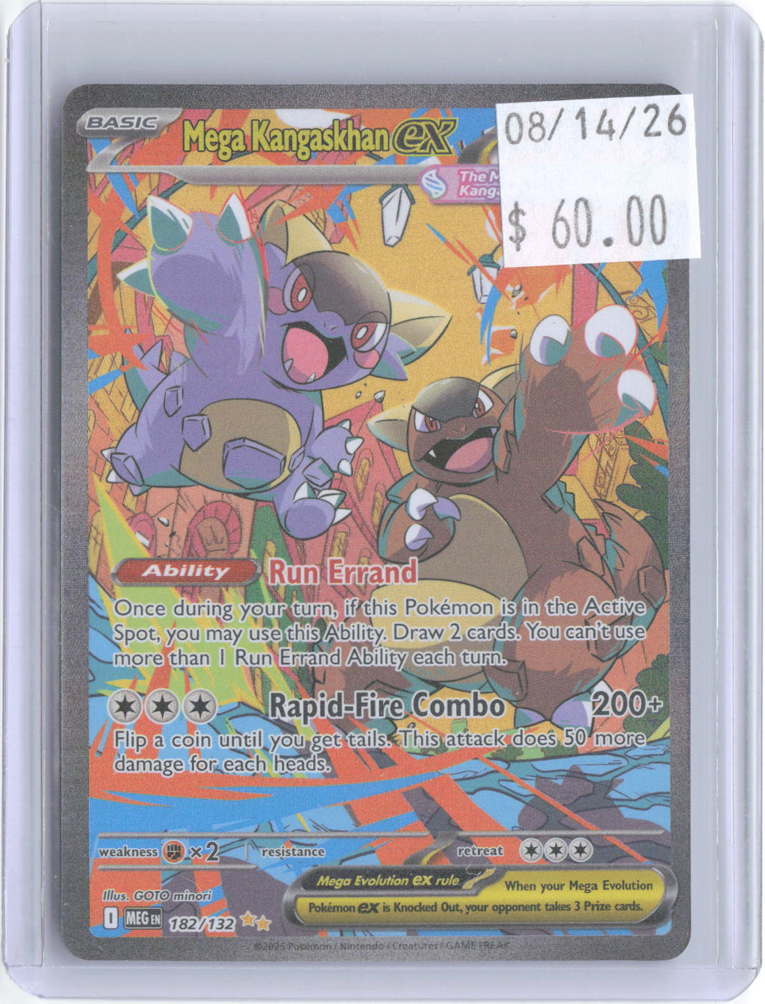 Mega Kangaskhan ex 182/132 Mega Evolution Pokemon Holo NM