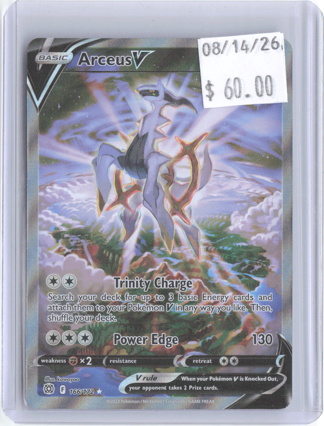 Arceus V 166/172 Ultra Rare Brilliant Stars Pokemon Holo Near Mint