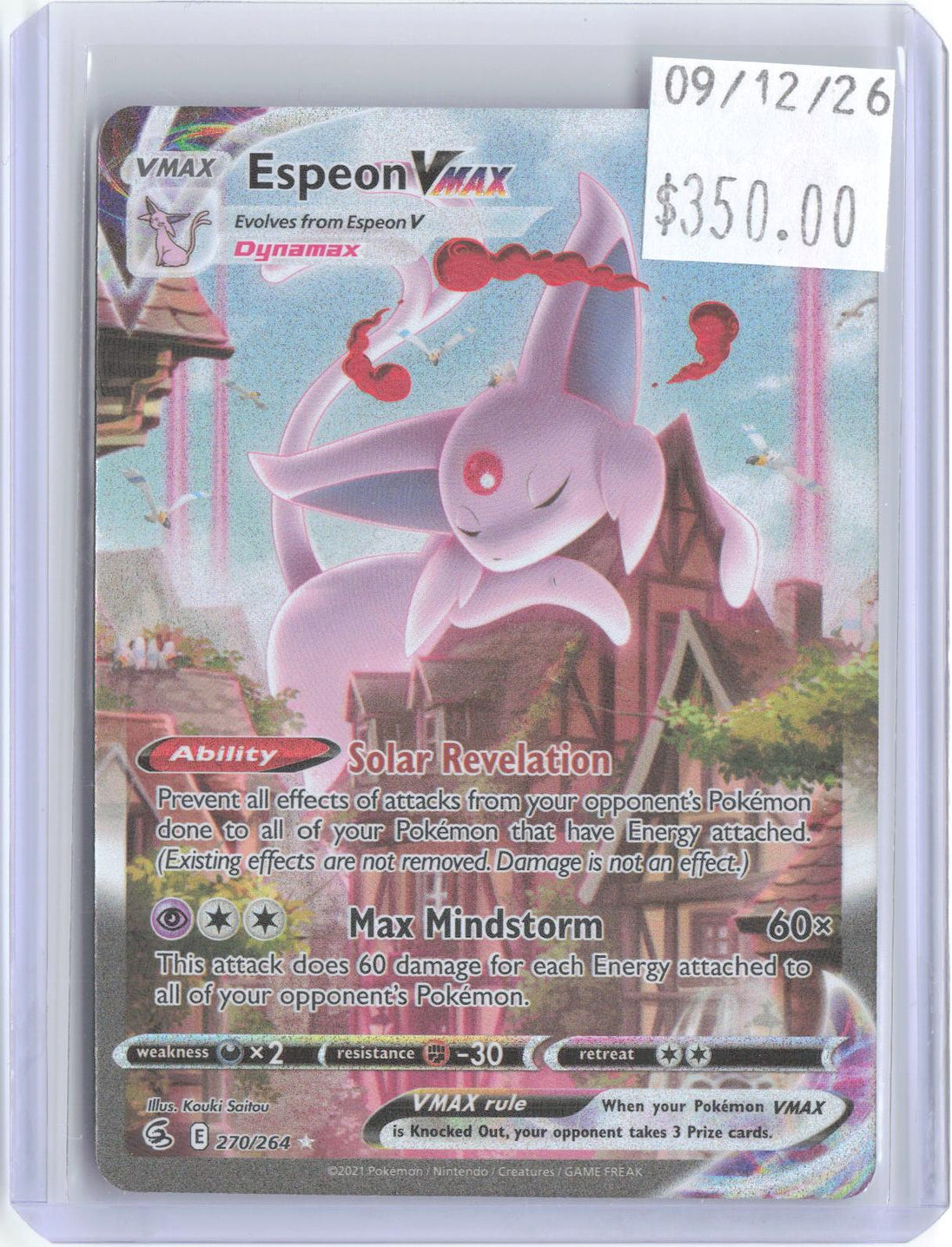 Espeon VMAX 270/264 Alternate Art Fusion Strike Pokemon Holo Near Mint