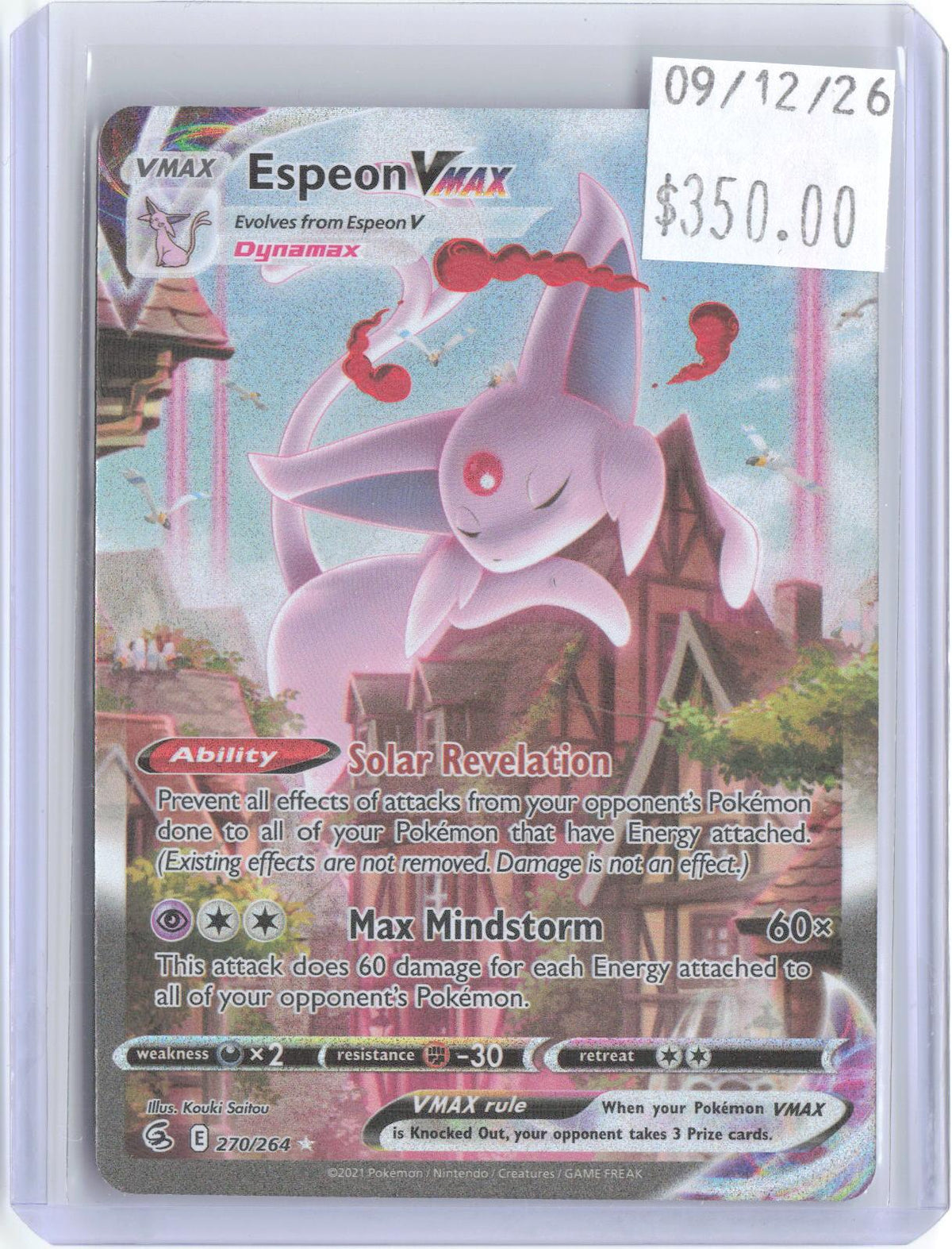 Espeon VMAX 270/264 Alternate Art Fusion Strike Pokemon Holo Near Mint