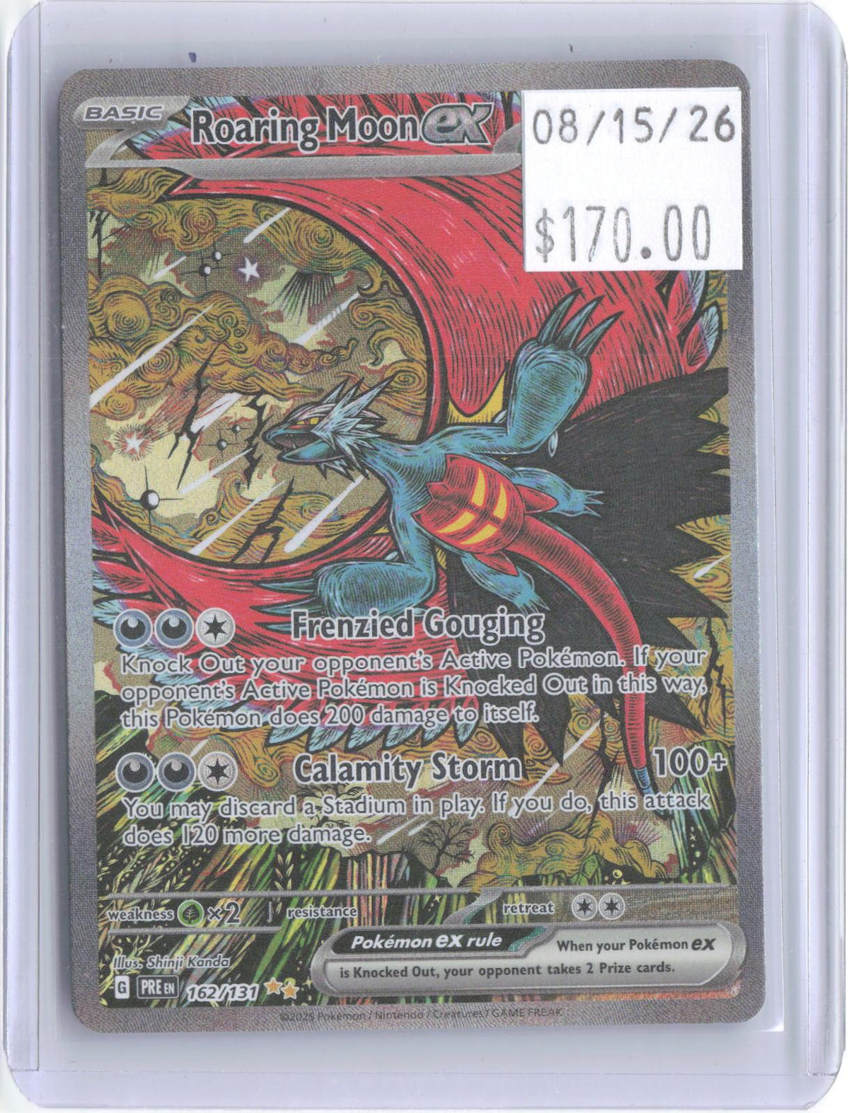 Roaring Moon ex 162/131 Prismatic Evolutions Pokemon Holo NM