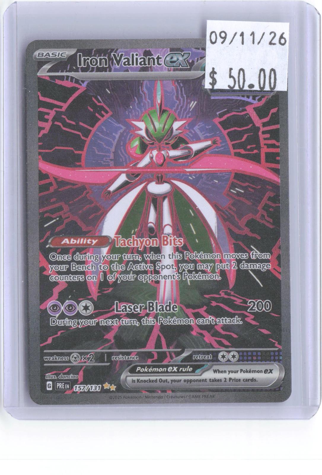 Iron Valiant ex 157/131 Holo Prismatic Evolutions Pokemon NM