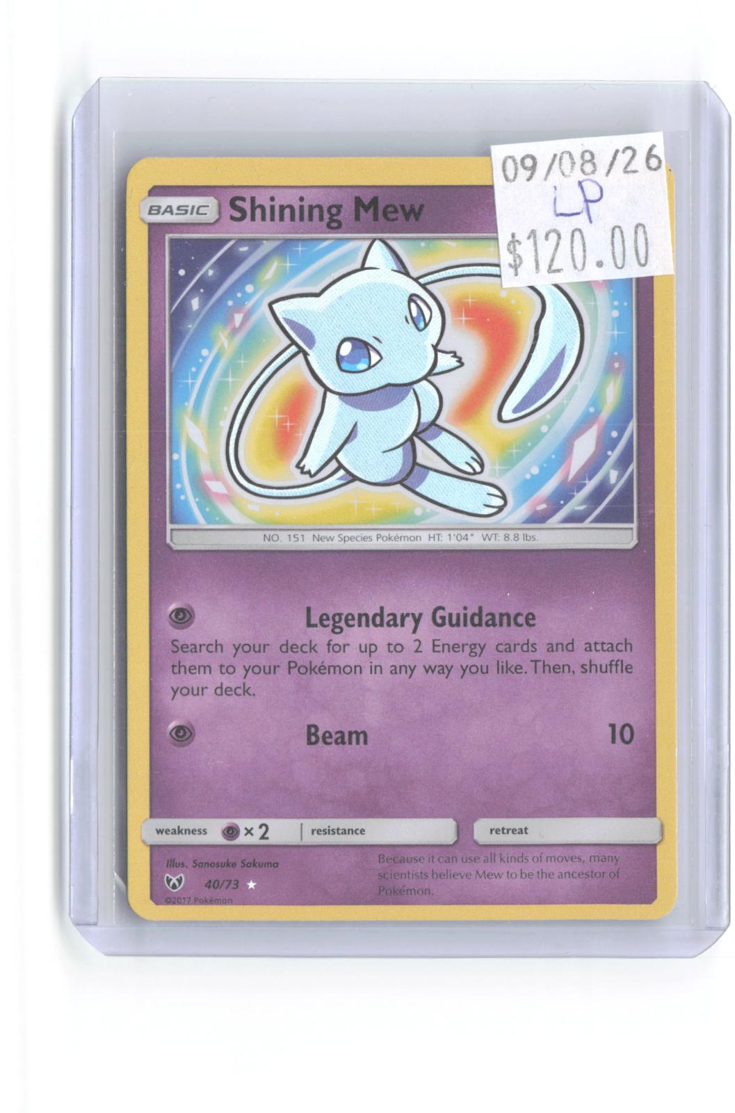 Shining Mew 40/73 Secret Rare Shining Legends Pokemon Holo Lightly Played