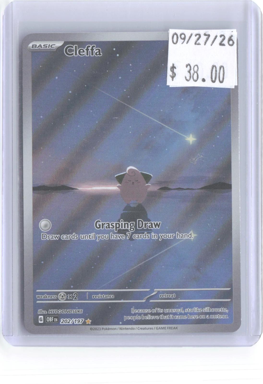 Cleffa 202/197 Illustration Rare Obsidian Flames Pokemon Holo Near Mint