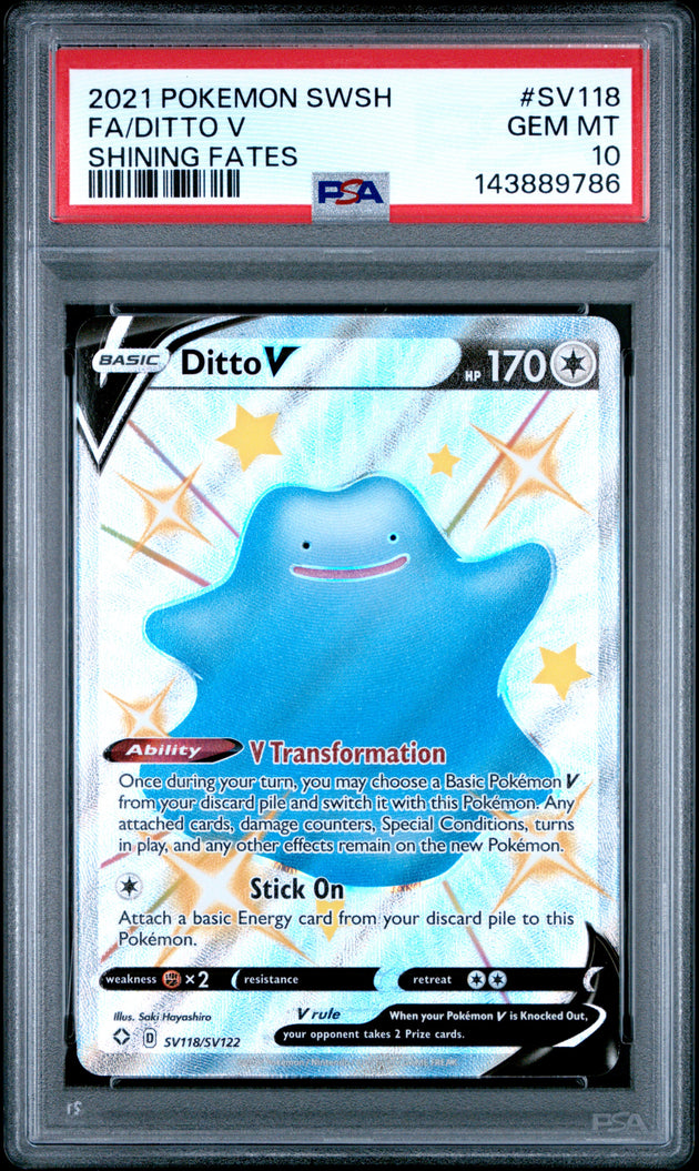 Ditto V SV118/072 Shining Fates Pokemon PSA 10