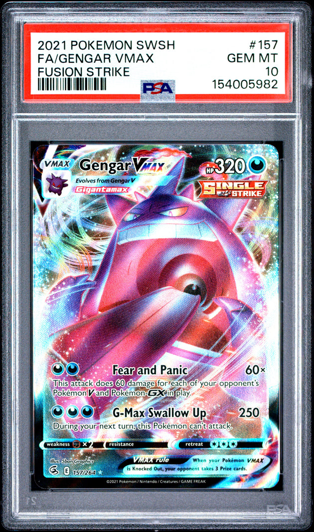 Gengar Vmax 157/264 Fusion Strike Pokemon PSA 10