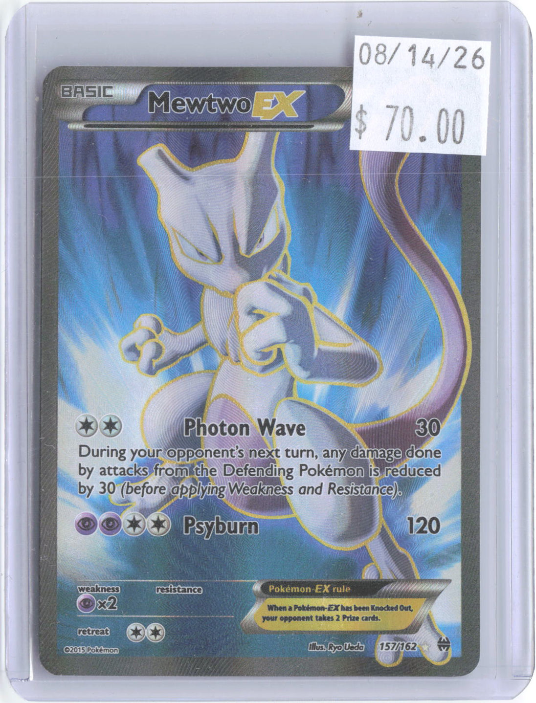 Mewtwo EX 157/162 Ultra Rare BREAKthrough Pokemon Holo Lightly Played