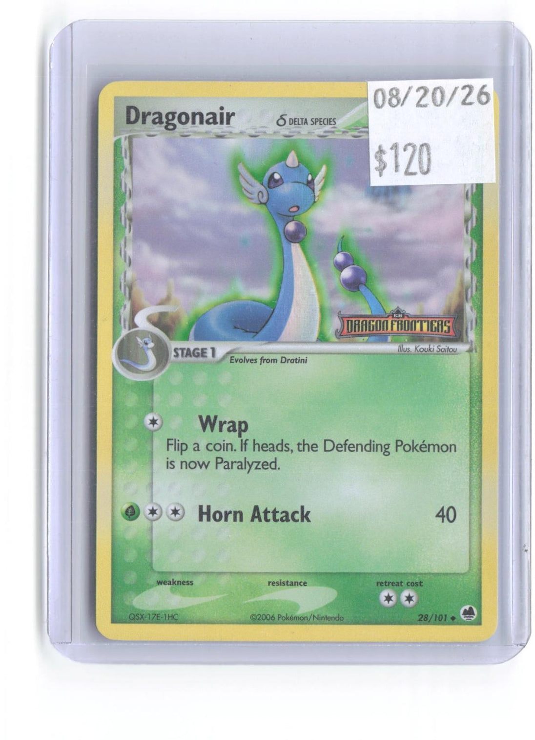 Dragonair 28/101 Uncommon Dragon Frontiers Pokemon Reverse Holo Near Mint