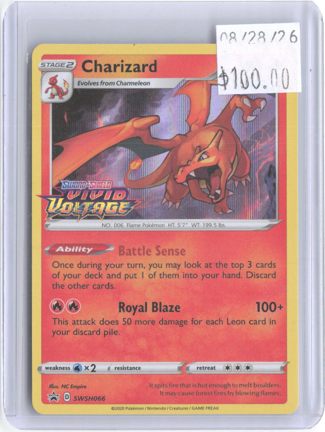 Charizard (Prerelease) SWSH066 Holo Promo Sword & Shield Promo Pokemon Near Mint