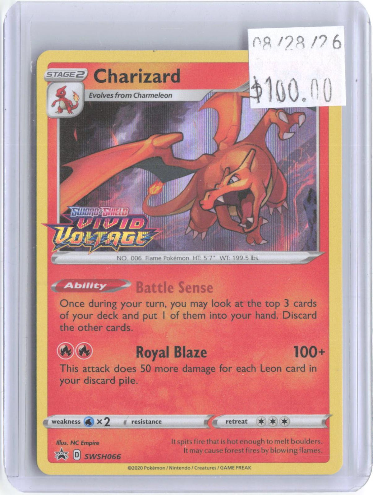 Charizard (Prerelease) SWSH066 Holo Promo Sword & Shield Promo Pokemon Near Mint
