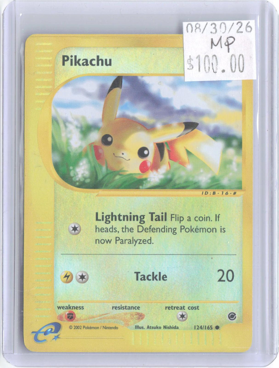 Pikachu 124/165 Common Expedition Base Set Pokemon Reverse Holo MP