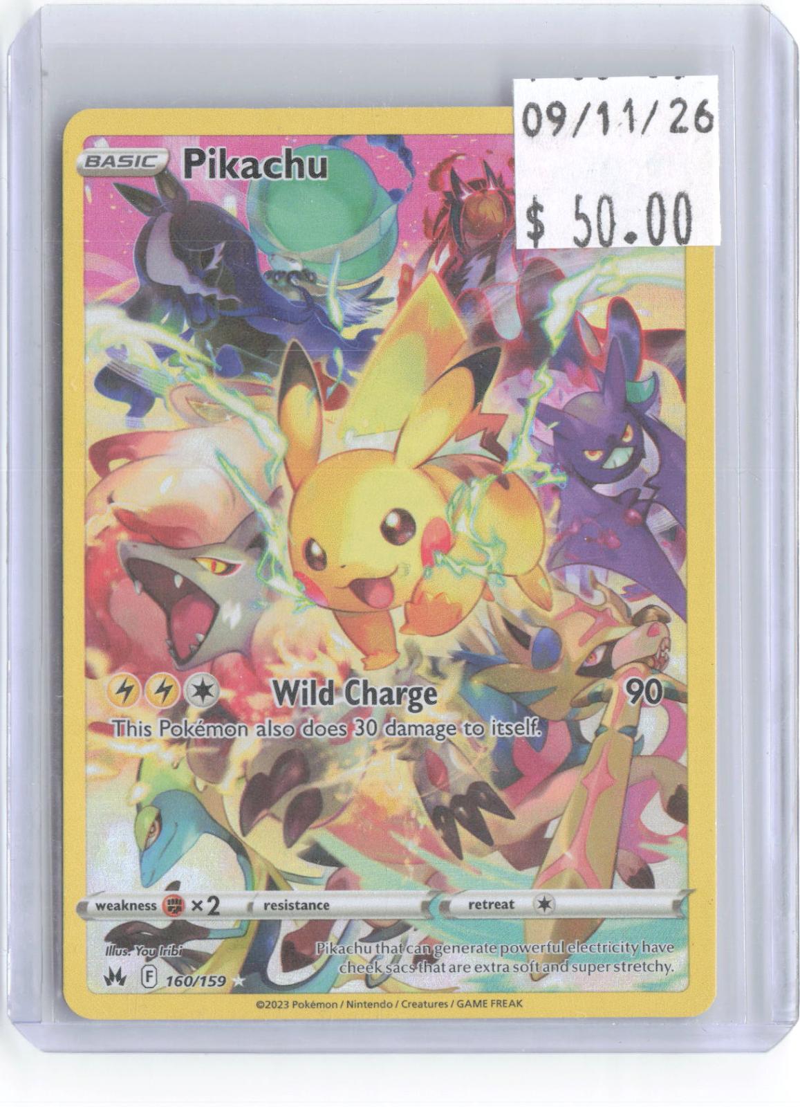 Pikachu 160/159 Secret Rare Crown Zenith Pokemon Holo Near Mint