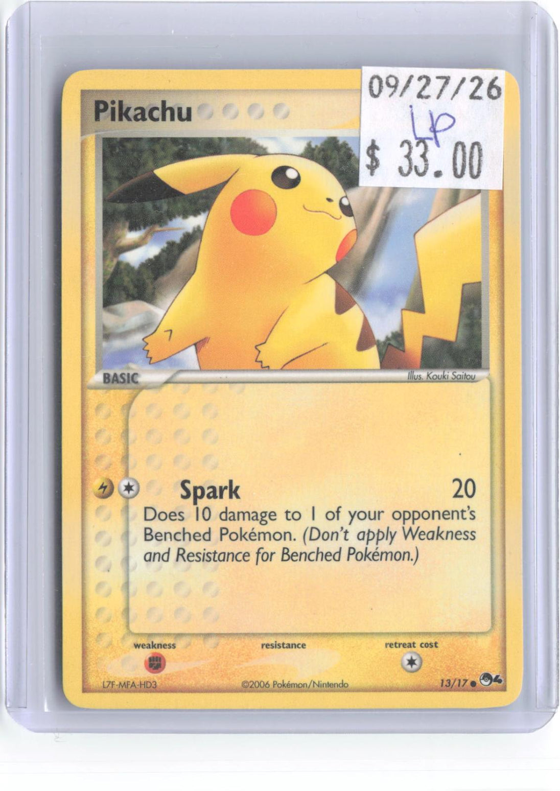 Pikachu 13/17 Common POP Series 4 Pokemon Lightly Played