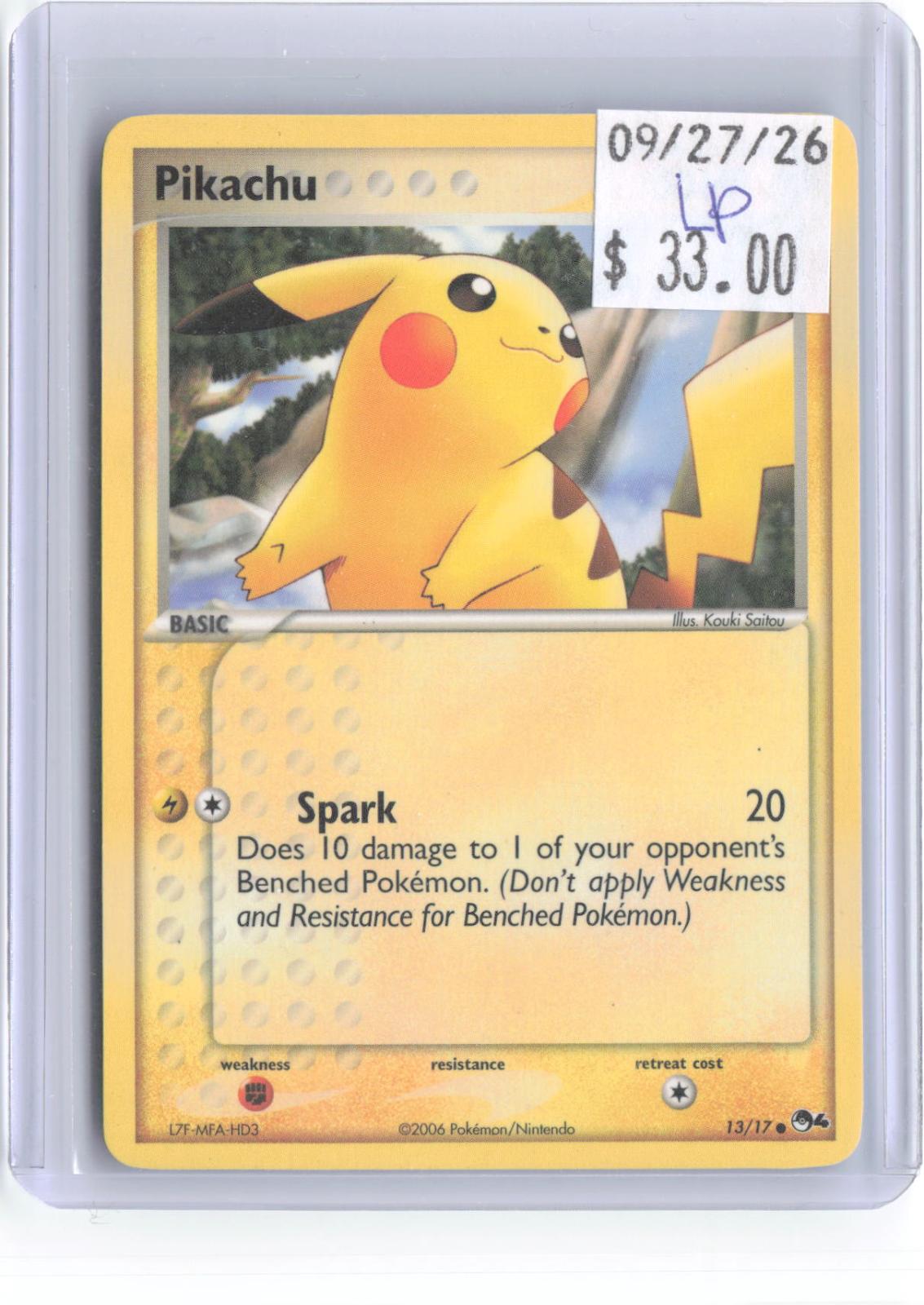 Pikachu 13/17 Common POP Series 4 Pokemon Lightly Played