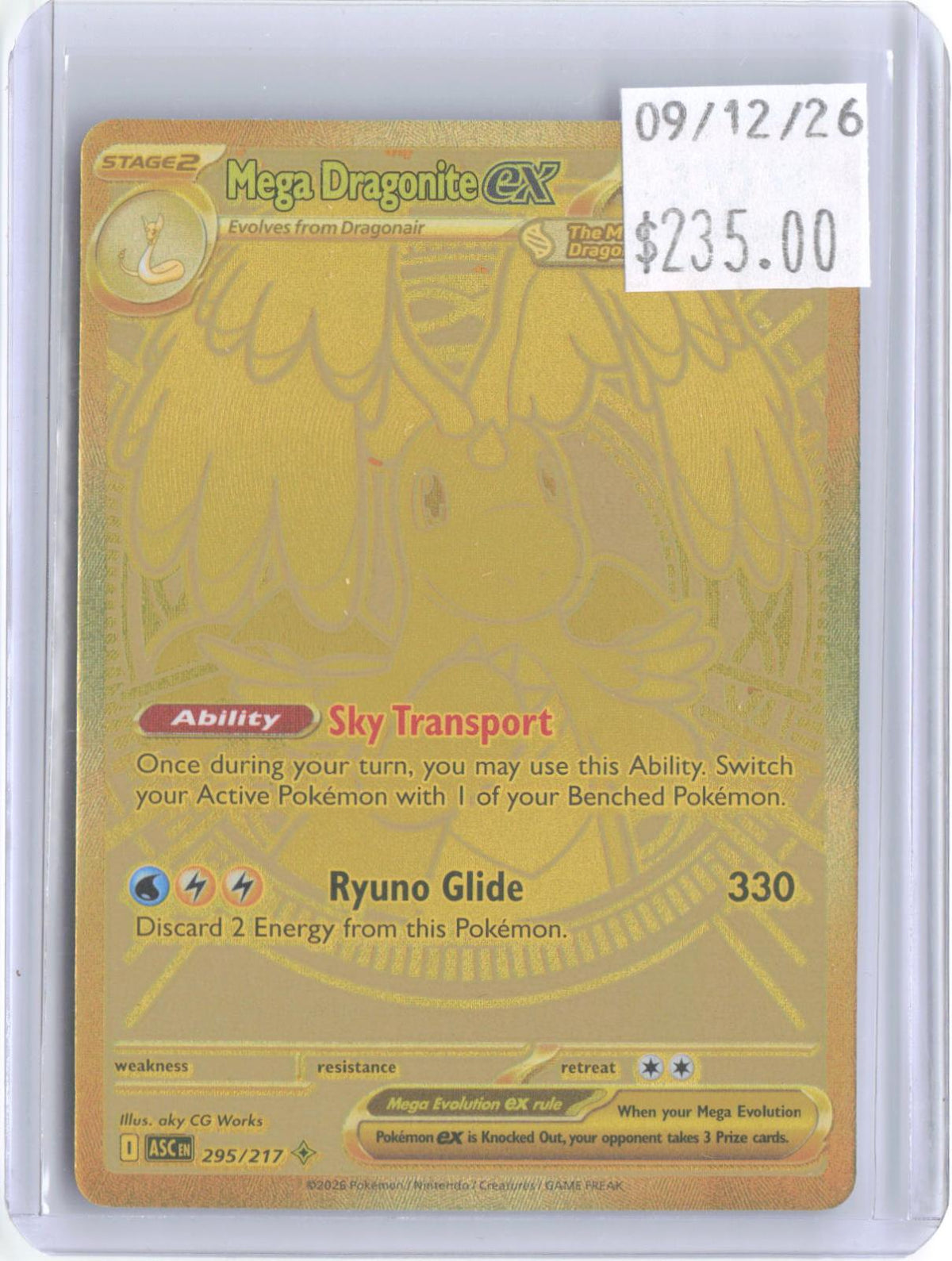 Mega Dragonite ex 295/217 Mega Hyper Rare Ascended Heroes Pokemon Holo Near Mint