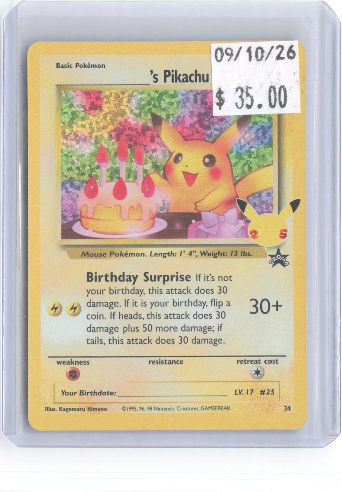 _____'s Pikachu 24 Celebrations: Classic Collection Pokemon Holo NM