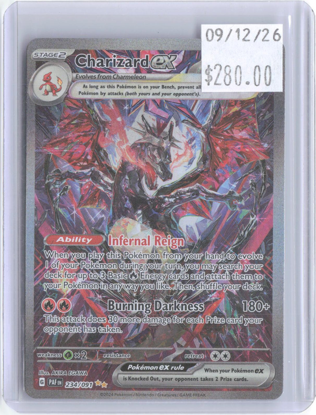 Charizard ex 234/091 Special Illustration Rare Paldean Fates Pokemon Holo NM