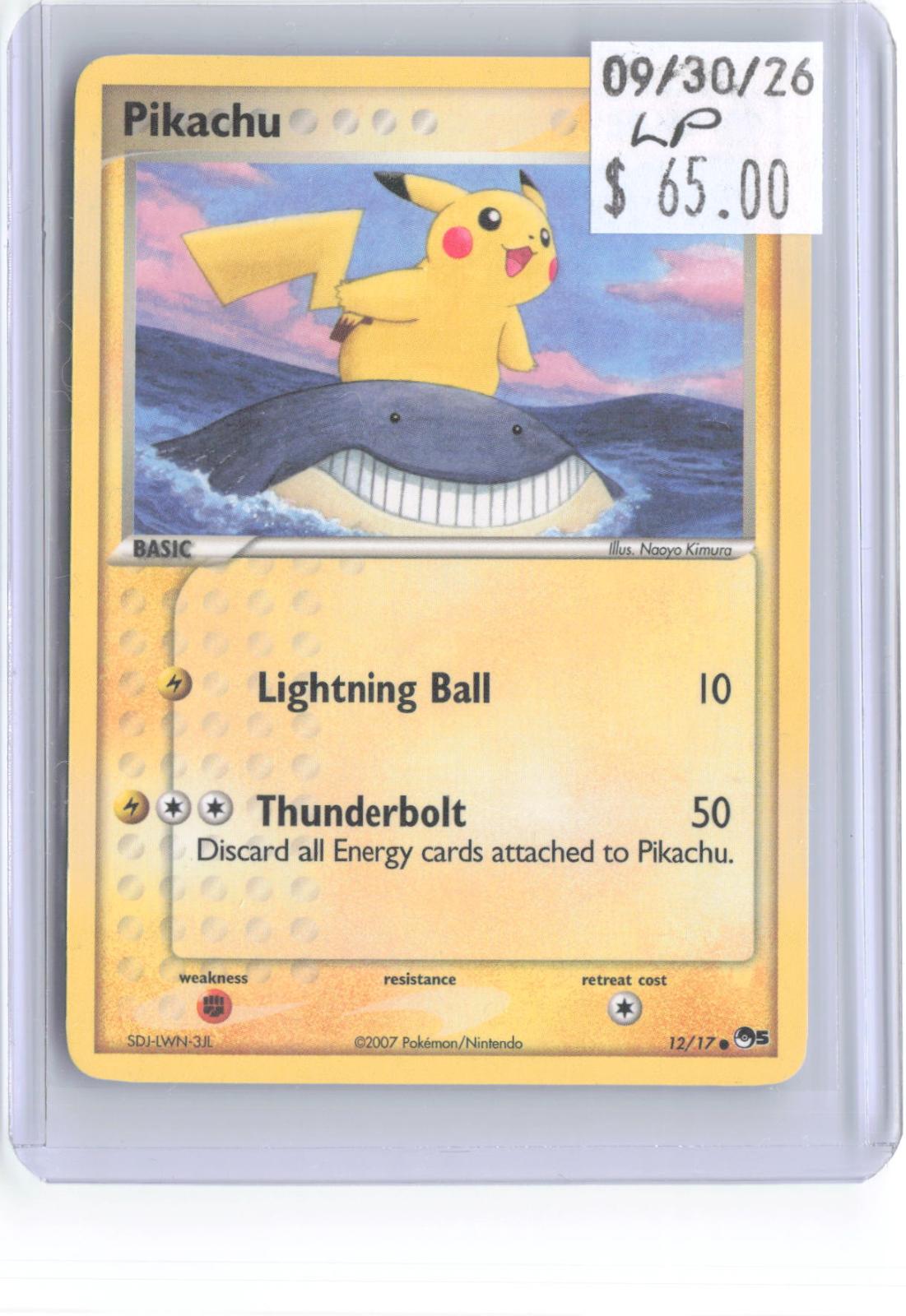 Pikachu 12/17 Common POP Series 5 Pokemon Lightly Played
