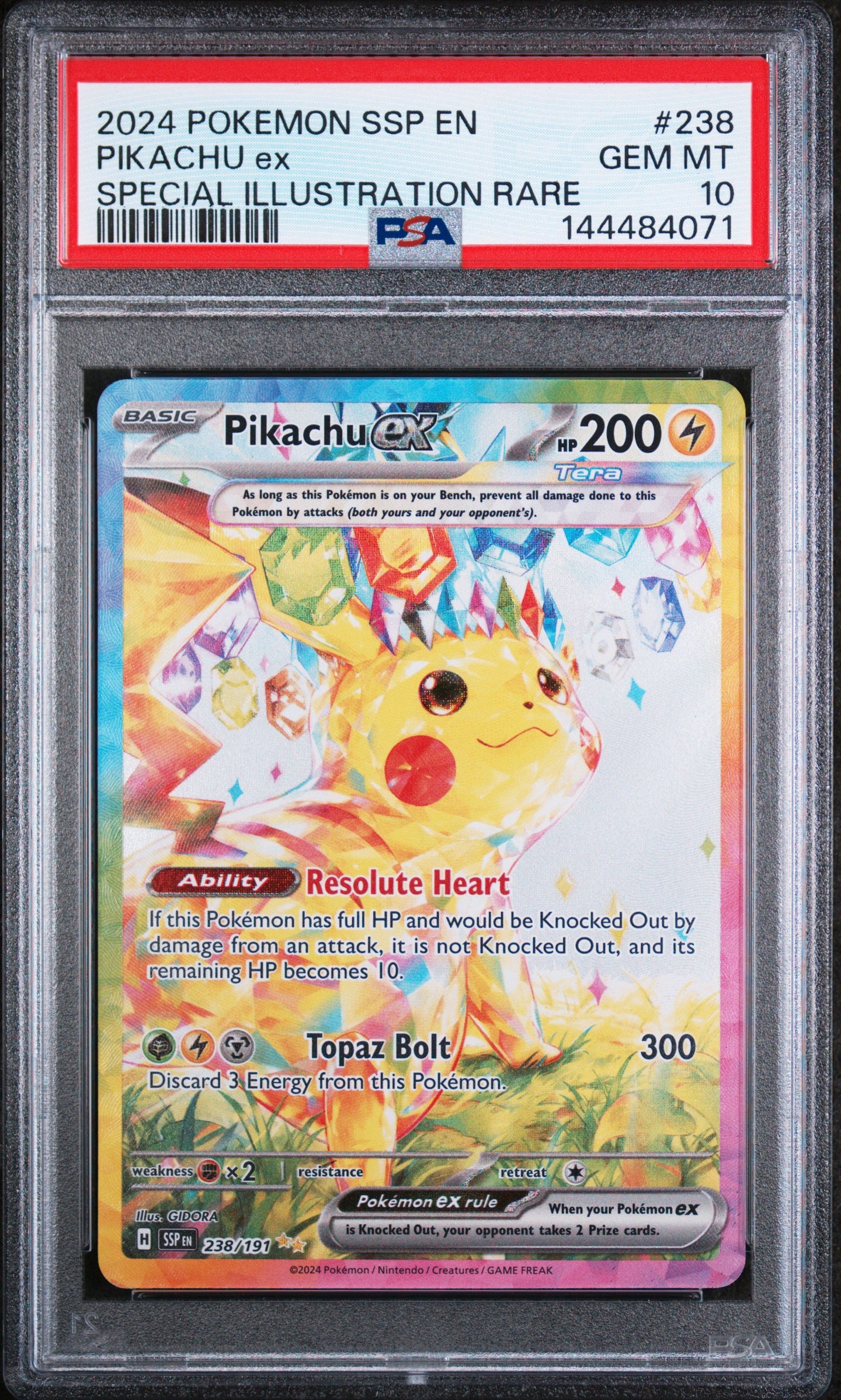 Pikachu EX 238/191 Special Illustration Rare Pokemon PSA 10