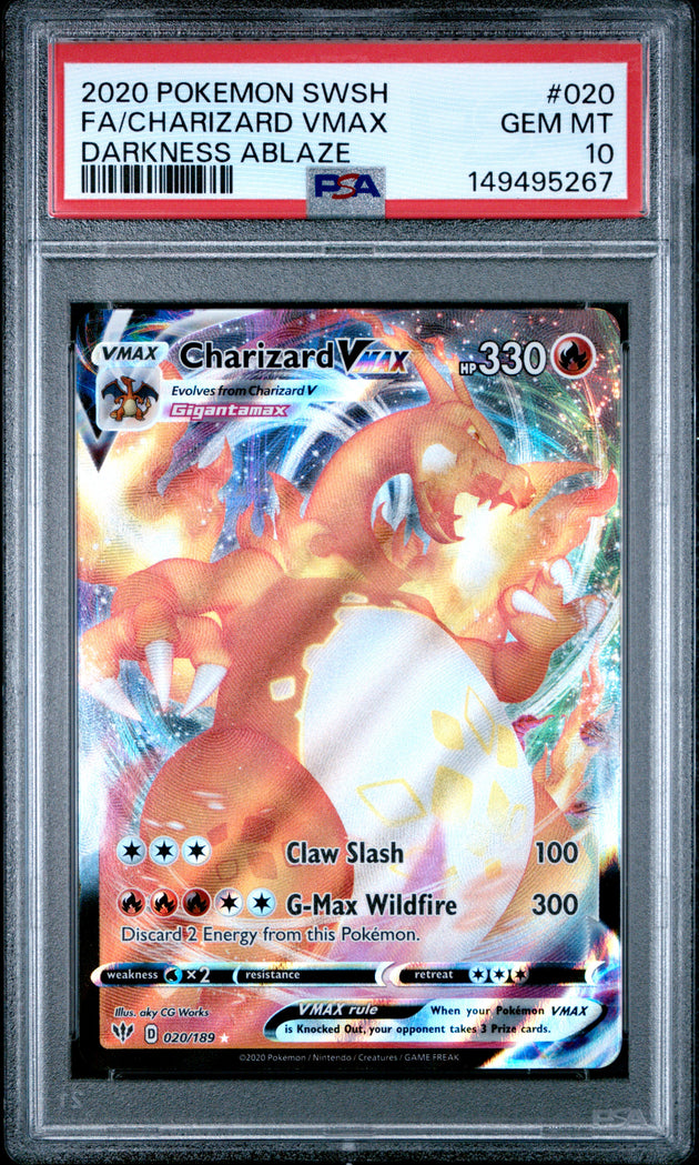 Charizard Vmax 020/189 Darkness Ablaze Pokemon PSA 10