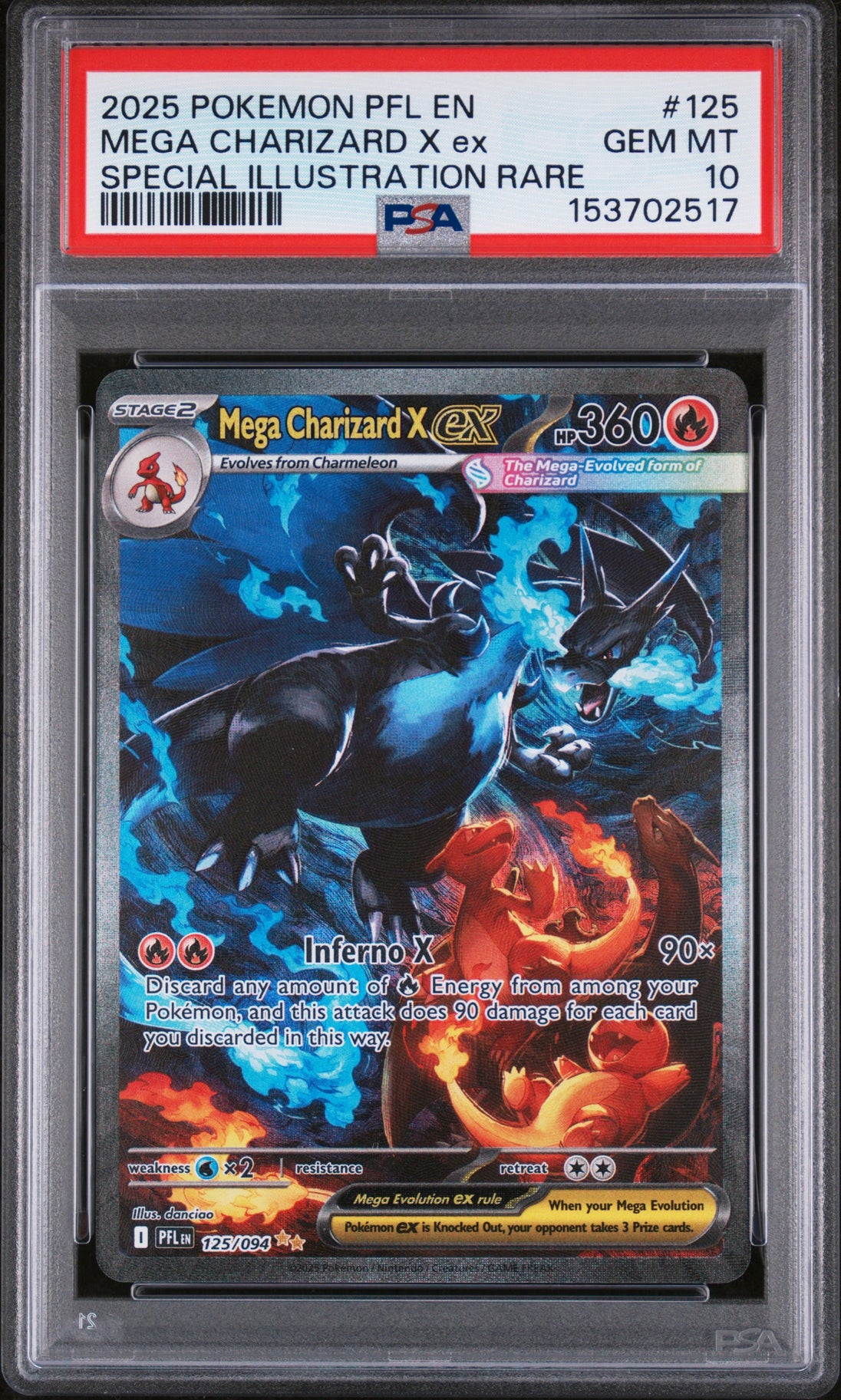 Mega Charizard X EX 125/094 Special Illustration Rare Pokemon PSA 10