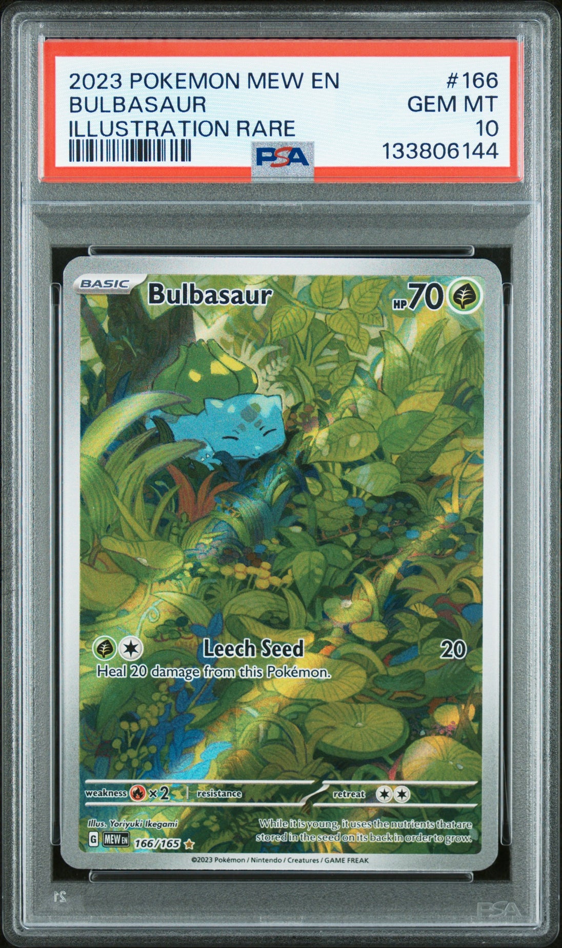 Bulbasaur 166/165 Illustration Rare 151 Pokemon PSA 10