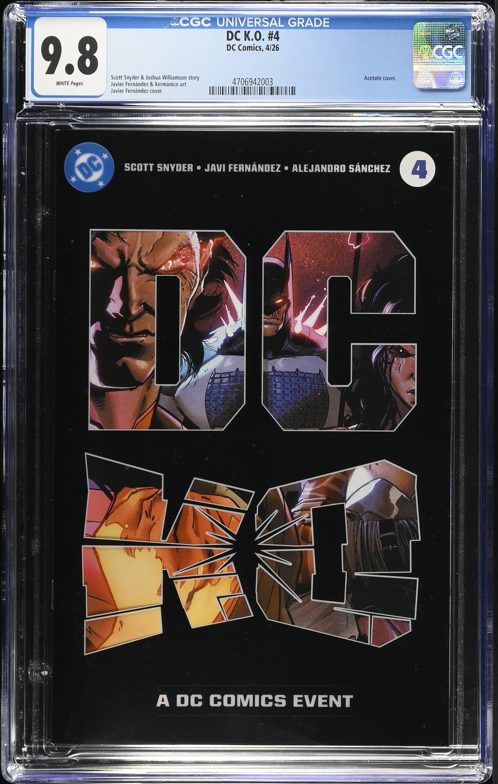 CGC 9.8 D.C. K.O. #4 Cover A by Scott Snyder, Javier Fernandez