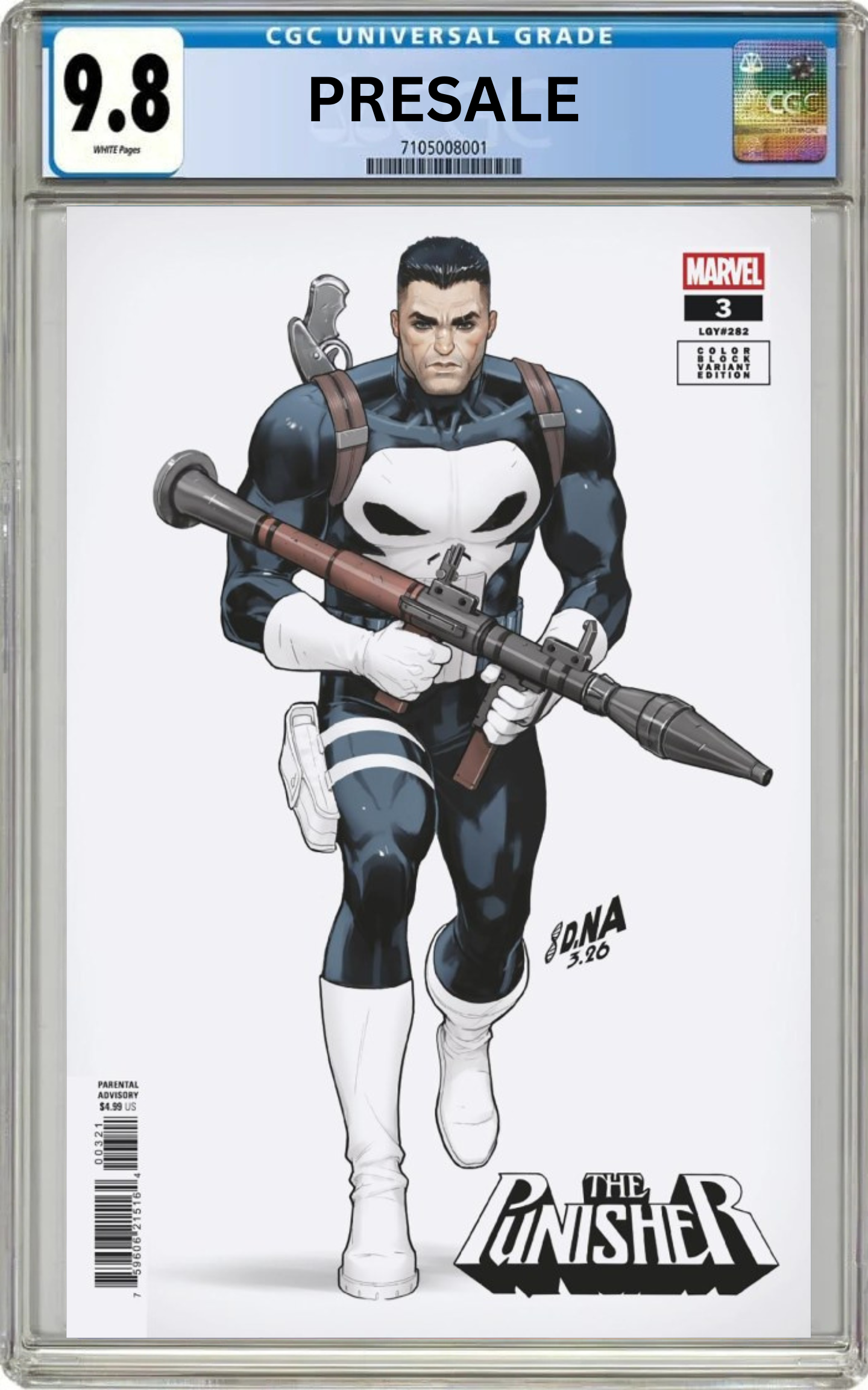 CGC 9.8 Punisher #3 David Nakayama Color Block White Variant (Presale 4/29/26)