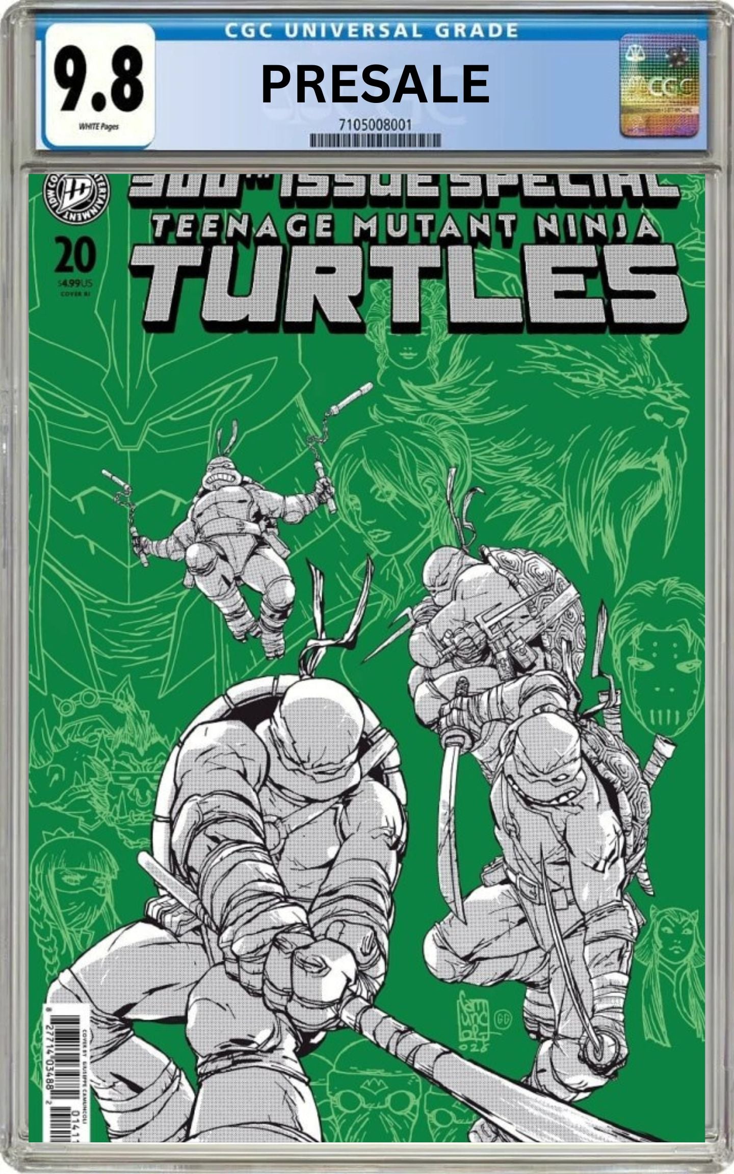 CGC 9.8 Teenage Mutant Ninja Turtles #20 Issue 300 Giuseppe Camuncoli 1:100 Variant Cover (Pre-Sale 7/22/26)