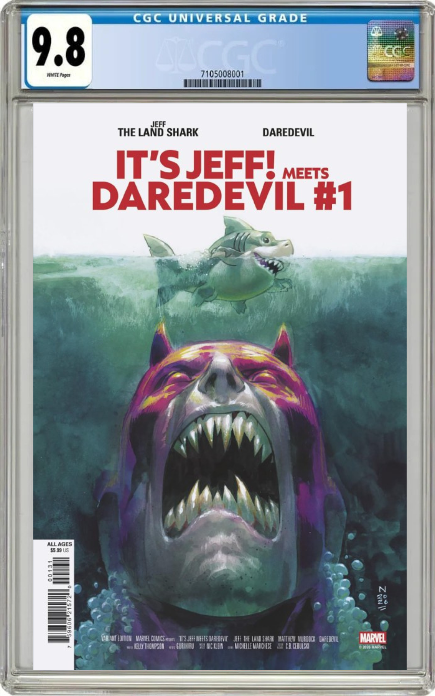 CGC 9.8 It's Jeff Meets Daredevil #1 CGC 9.8 Nic Klein Cover Variant