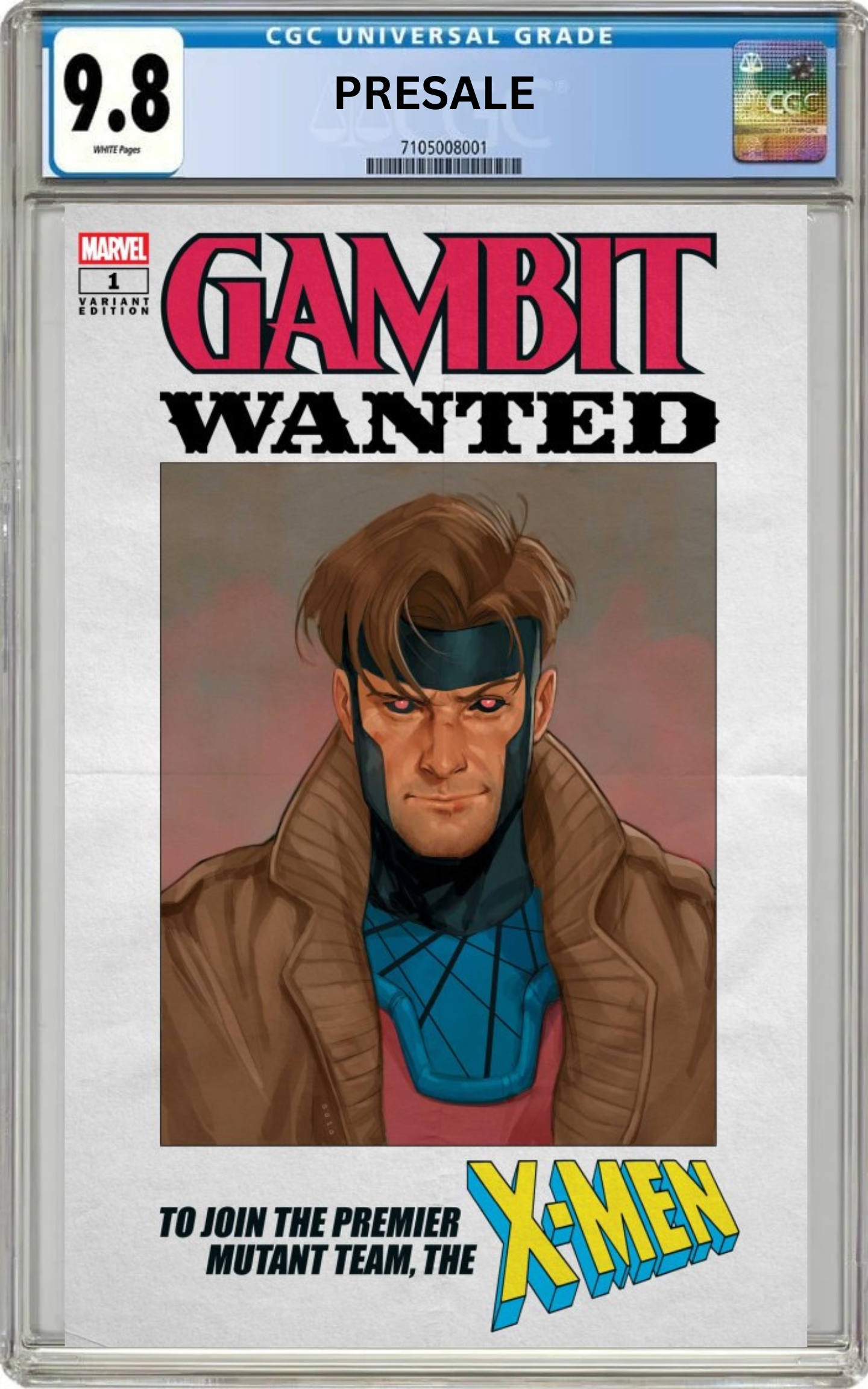 CGC 9.8 Gambit: Wanted #1 Phil Noto Wanted A Variant Cover (PreSale 6/22/26)