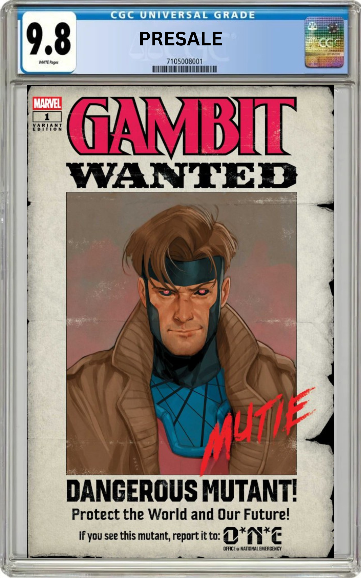 CGC 9.8 Gambit: Wanted #1 Phil Noto Wanted B Variant Cover (PreSale 6/22/26)