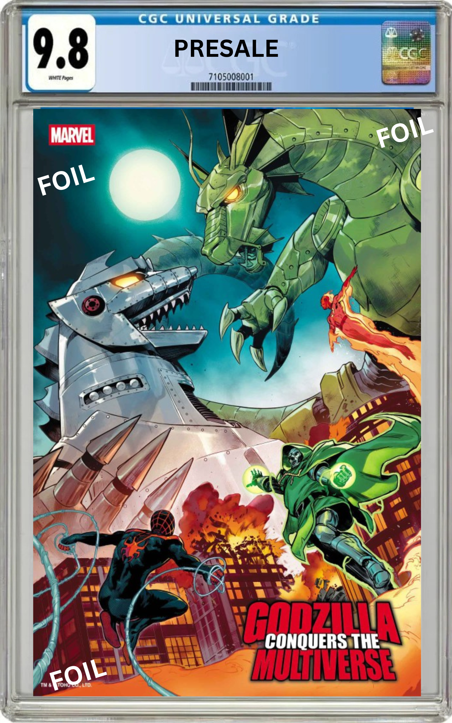 CGC 9.8 Godzilla Conquers the Multiverse #1 Juan Frigeri Foil Variant (PreSale 7/22/26)