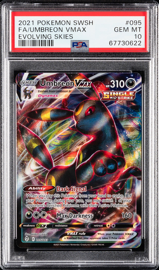 Umbreon Vmax 095/203 Evolving Skies Pokemon PSA 10