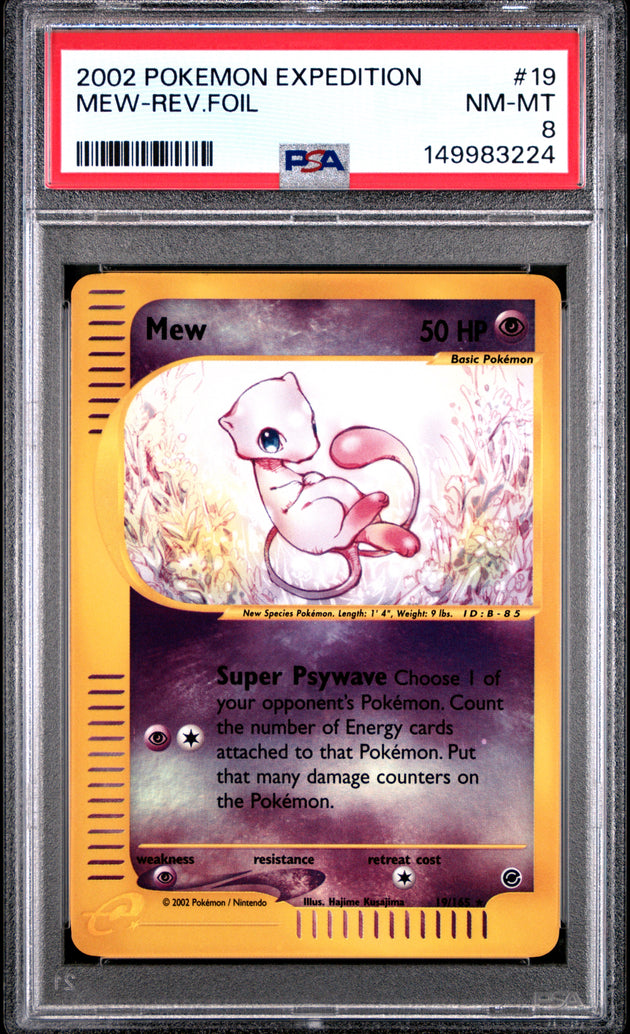 Mew Reverse Holo 19/165 Expedition Pokemon PSA 8