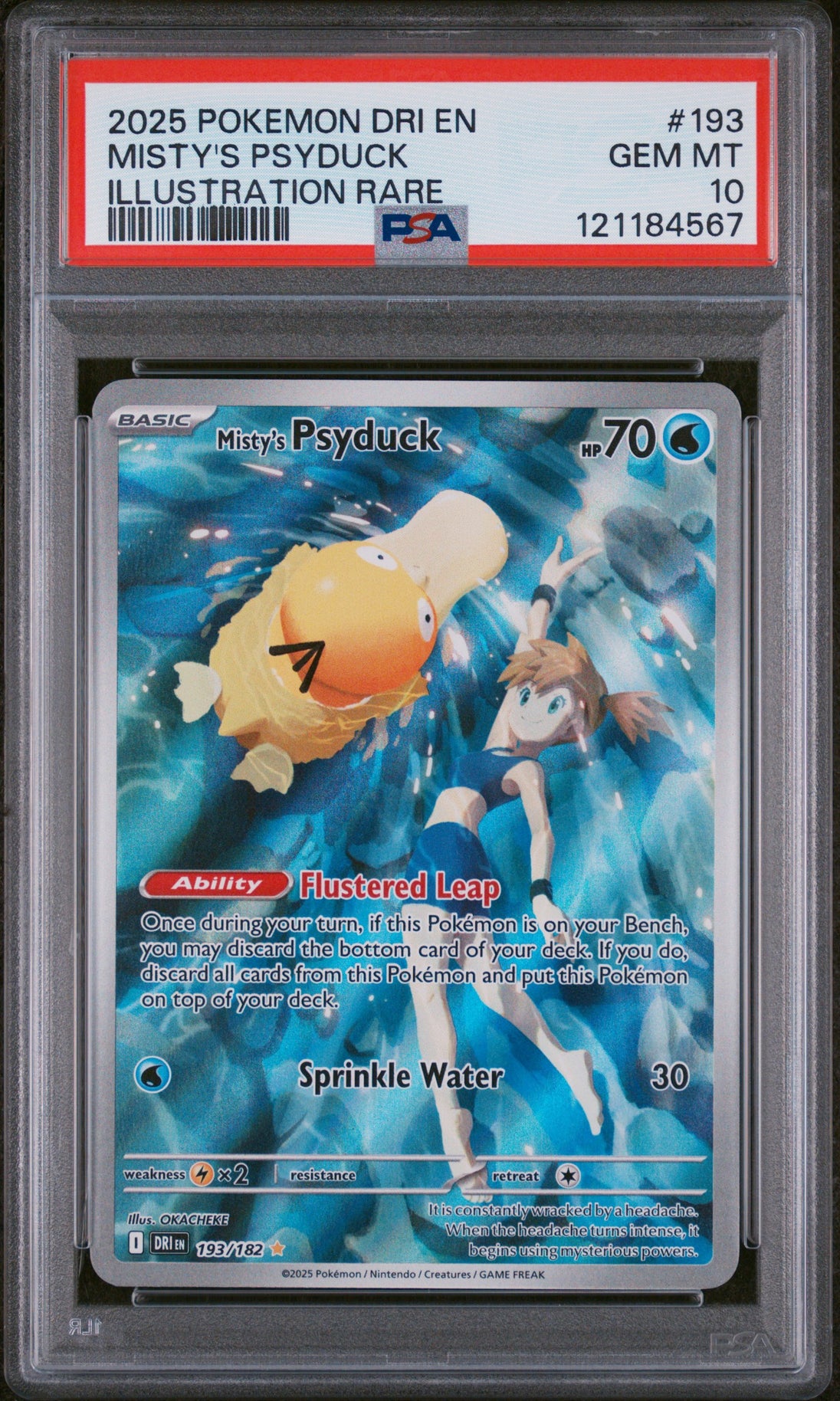 Misty's Psyduck 193/182 Illustration Rare Dri En-Destined Rivals Pokemon PSA 10