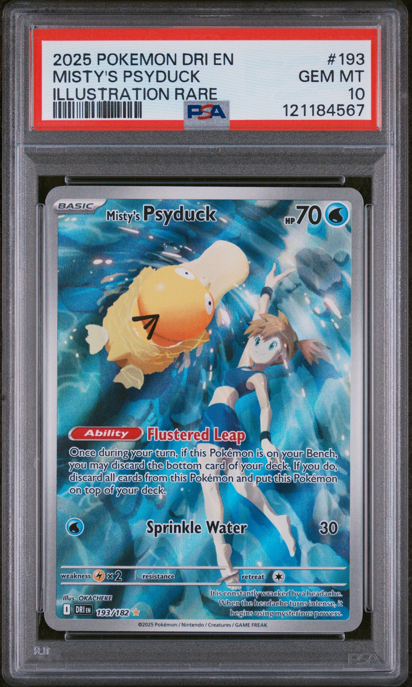 Misty's Psyduck 193/182 Illustration Rare Dri En-Destined Rivals Pokemon PSA 10