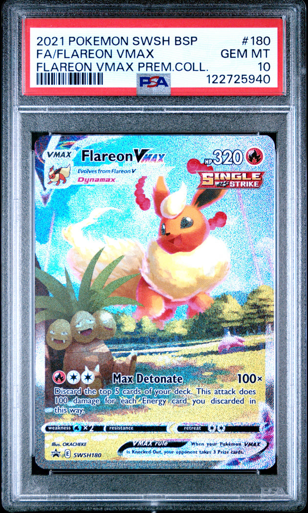Flareon Vmax 180 Premium Collection Swsh Black Star Promo Pokemon PSA 10