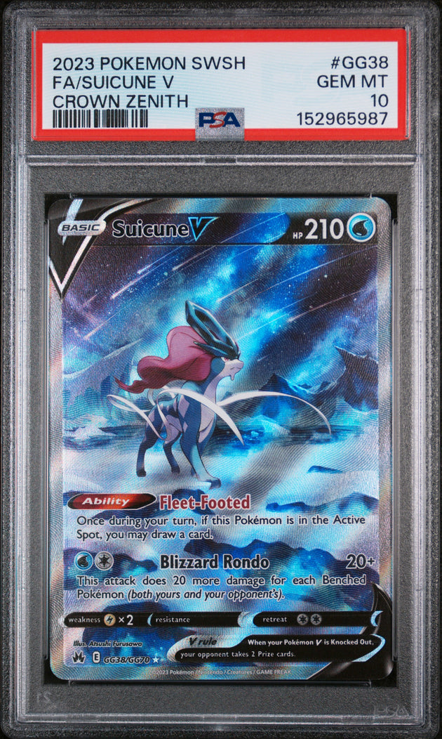Suicune V GG38/GG70 Sword Shield Crown Zenith Pokemon PSA 10