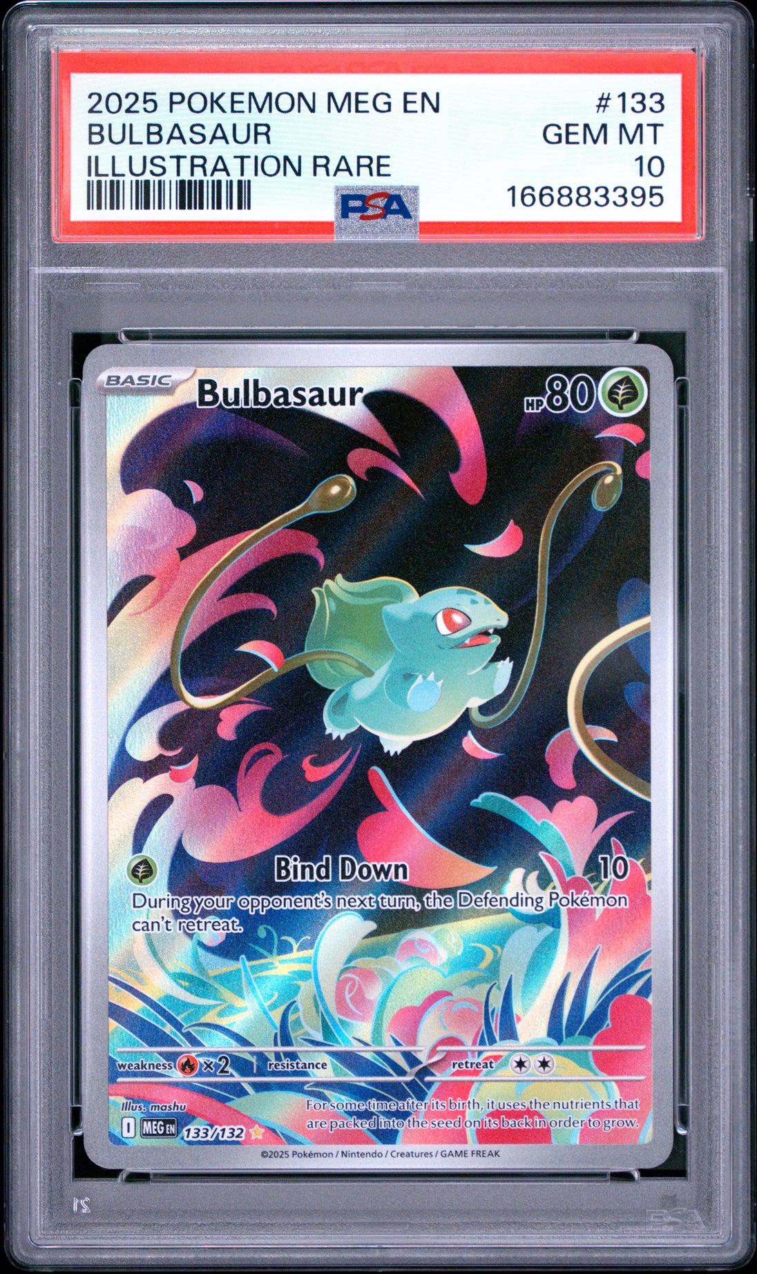 Bulbasaur 133/132 Illustration Rare Mega Evolution Pokemon PSA 10