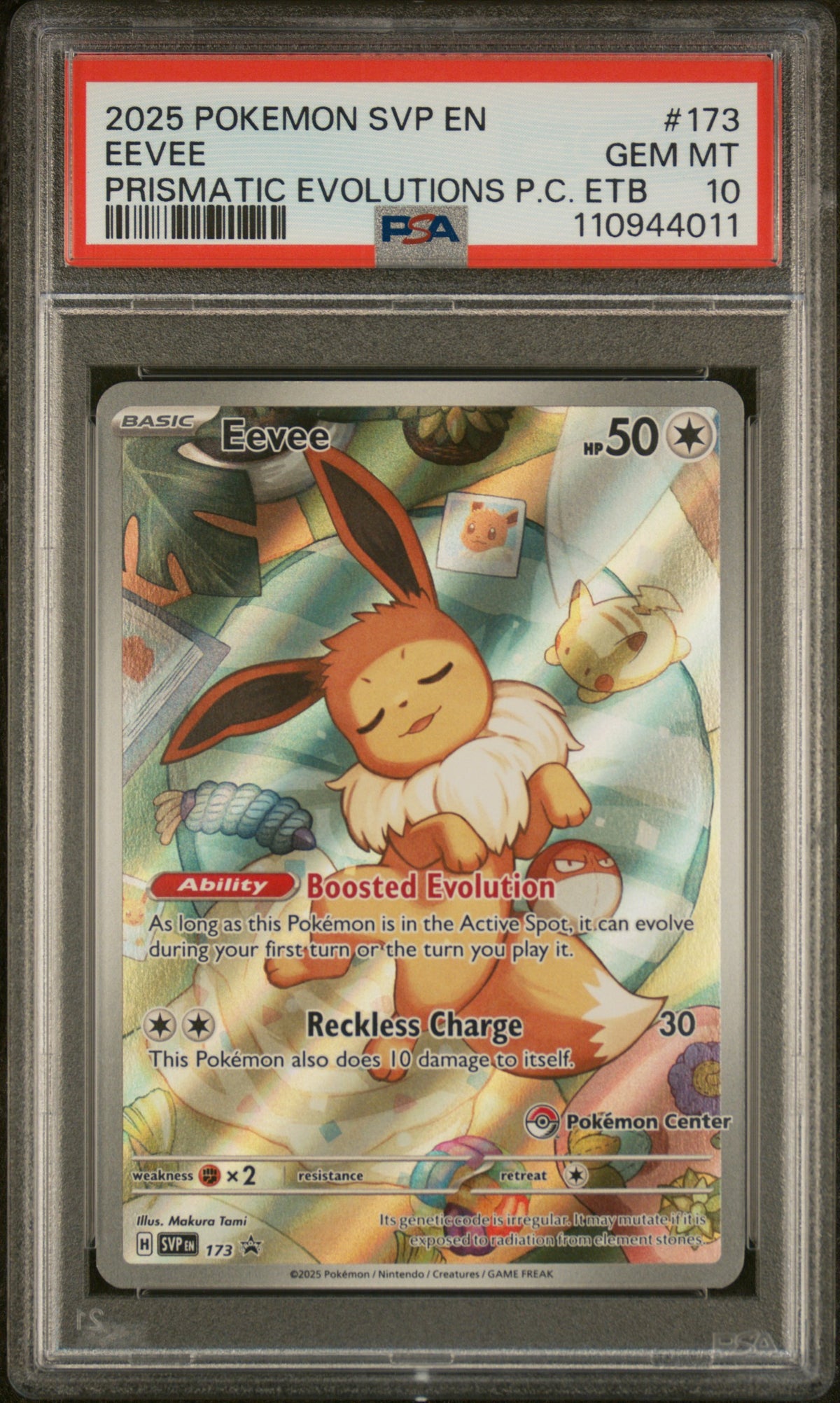 Eevee 173/131 Prismatic Evolutions Pokemon Center Elite Trainer Box PSA 10