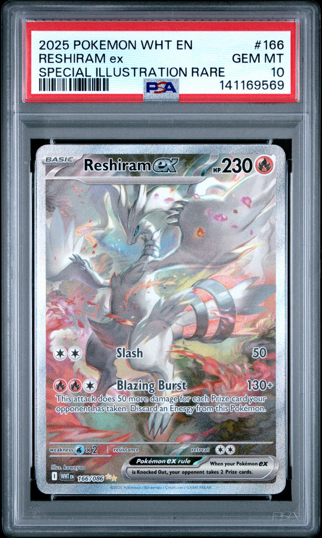 Reshiram EX 166/086 Special Illustration Rare Wht En-White Flare Pokemon PSA 10